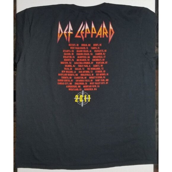 Def Leppard Mirror Ball 2011 Double Sided Black Short Sleeve Tee Shirt Men's XL - Picture 13 of 16